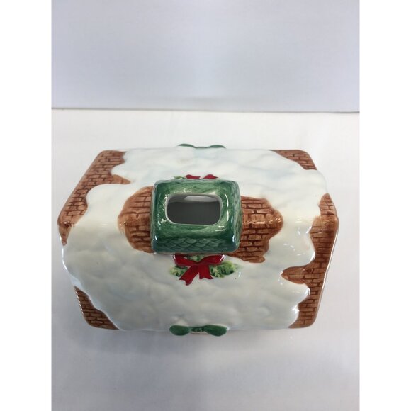 Pfaltzgraff Winterberry Christmas House Tea Light Candle Holder - Picture 4 of 14